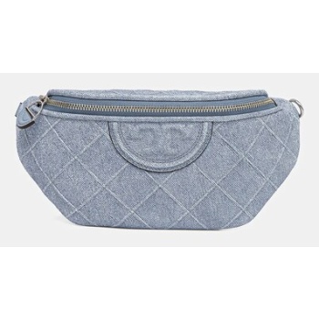 τσάντα φάκελος tory burch fleming denim γυναικεία, χρώμα