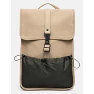 σακίδιο πλάτης rains mix backpack mini χρώμα: μπεζ, 14280 κύριο υλικό: 100% πολυεστέρας με επίστρωση