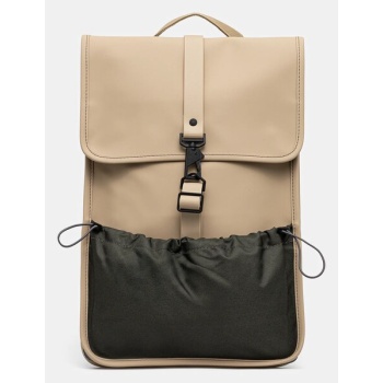 σακίδιο πλάτης rains mix backpack mini χρώμα μπεζ, 14280