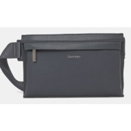 τσάντα φάκελος calvin klein χρώμα: γκρι, k50k512901 51% ανακυκλωμένος πολυεστέρας, 49% πολυουρεθάνη