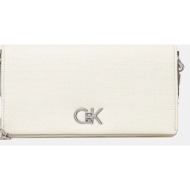 τσάντα calvin klein χρώμα: μπεζ, k60k613180 100% πολυουρεθάνη