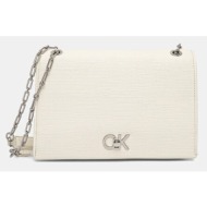 τσάντα calvin klein χρώμα: μπεζ, k60k613177 100% πολυουρεθάνη