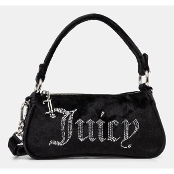 βελούδινη τσάντα juicy couture kimberly χρώμα μαύρο