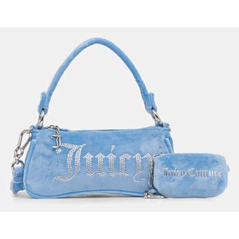 βελούδινη τσάντα juicy couture kimberly χρώμα μπλε