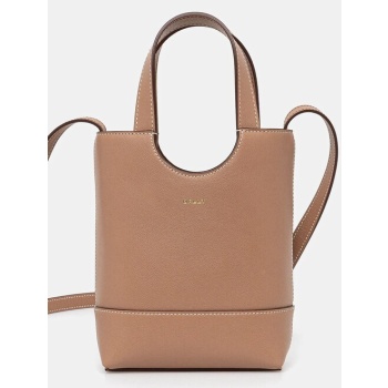 δερμάτινη τσάντα bally χρώμα καφέ, wae069 φυσικό δέρμα