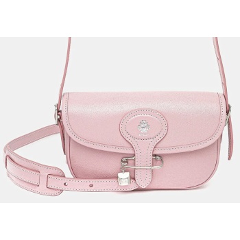 δερμάτινη τσάντα bally χρώμα ροζ, wac04c 100% φυσικό δέρμα