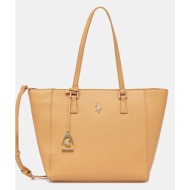 τσάντα u.s. polo assn. jones χρώμα: μπεζ, beuje8657wvp κύριο υλικό: 100% πολυουρεθάνη