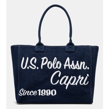 βαμβακερή τσάντα u.s. polo assn. pool χρώμα ναυτικό μπλε