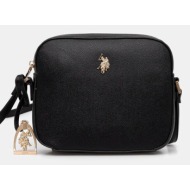 τσάντα u.s. polo assn. jones χρώμα: μαύρο, beuje8655wvp 100% πολυουρεθάνη