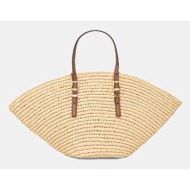 τσάντα michael michael kors χρώμα: μπεζ, 30s5g9ft1w πολυουρεθάνη