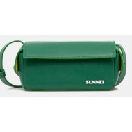 τσάντα sunnei χρώμα: πράσινο, accxbag067 δερμάτινη απομίμηση