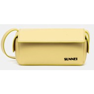 τσάντα sunnei χρώμα: κίτρινο, accxbag067 δερμάτινη απομίμηση