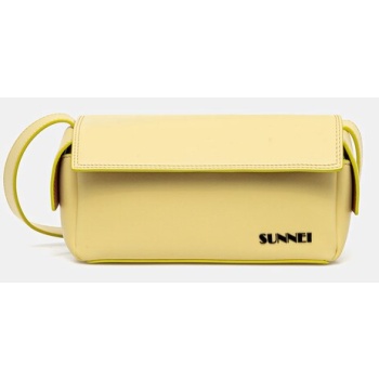 τσάντα sunnei χρώμα κίτρινο, accxbag067 δερμάτινη απομίμηση