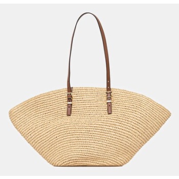 τσάντα michael michael kors χρώμα μπεζ, 30s5g9ft9w