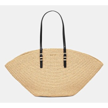 τσάντα michael michael kors χρώμα μπεζ, 30s5g9ft9w
