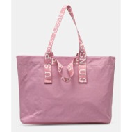 τσάντα u.s. polo assn. pool χρώμα: ροζ, beu2p8691wia 100% πολυαμίδιο