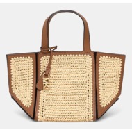 τσάντα michael michael kors χρώμα: καφέ, 30s5g9jt5w κύριο υλικό: πολυουρεθάνη, άχυρο