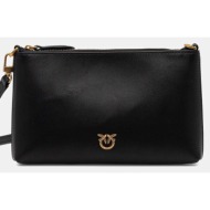 δερμάτινη τσάντα ώμου pinko χρώμα: μαύρο, 104277 a0f1 κύριο υλικό: 100% φυσικό δέρμα