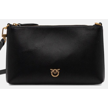 δερμάτινη τσάντα ώμου pinko χρώμα μαύρο, 104277 a0f1 κύριο
