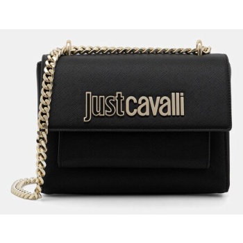 τσάντα just cavalli χρώμα μαύρο, 78ra4bb2 zs766 100%