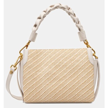 τσάντα coccinelle boheme bicolor straw χρώμα κίτρινο, s6f