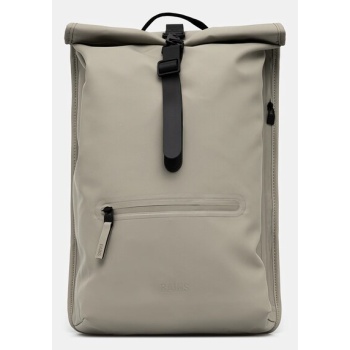σακίδιο πλάτης rains rolltop rucksack w3 χρώμα πράσινο