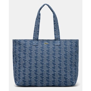βαμβακερή τσάντα lacoste χρώμα μπλε, nu4994pb 100% βαμβάκι