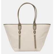 τσάντα michael michael kors χρώμα: πράσινο, 30s5g9ot7c κύριο υλικό: βαμβάκι, πολυεστέρας