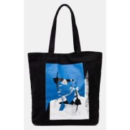 τσάντα karl lagerfeld jeans χρώμα: μαύρο, a2w50041 60% ανακυκλωμένο βαμβάκι, 40% βαμβάκι