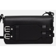 δερμάτινη τσάντα mm6 maison margiela χρώμα: μαύρο, sb6wg0018 κύριο υλικό: 100% calfskin
φόδρα: 100% 