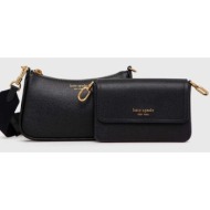 δερμάτινη τσάντα kate spade χρώμα: μαύρο φυσικό δέρμα