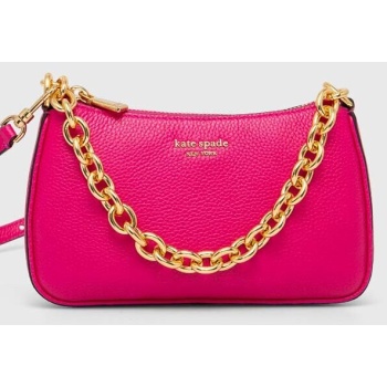 δερμάτινη τσάντα kate spade χρώμα ροζ, kd908 φυσικό δέρμα