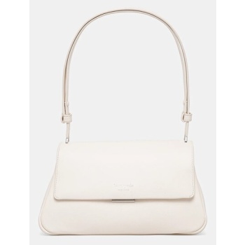 δερμάτινη τσάντα kate spade χρώμα μπεζ, kf844 φυσικό δέρμα