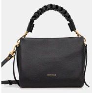 δερμάτινη τσάντα coccinelle χρώμα: μαύρο φυσικό δέρμα