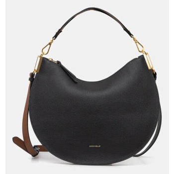 δερμάτινη τσάντα coccinelle coccinellesunup χρώμα μαύρο