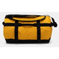 αθλητική τσάντα the north face base camp duffel 50l χρώμα: κίτρινο, nf0a52st4wp1 συνθετικό ύφασμα