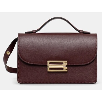 δερμάτινη τσάντα victoria beckham χρώμα μπεζ