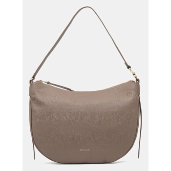 τσάντα coccinelle χρώμα καφέ, e1 sha 13 02 01 φυσικό δέρμα