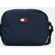 τσάντα tommy jeans χρώμα: μπλε, aw0aw17286 100% ανακυκλωμένος πολυεστέρας