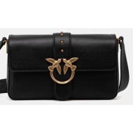 δερμάτινη τσάντα pinko χρώμα: μαύρο, 104524 a0qo φυσικό δέρμα