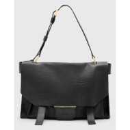 δερμάτινη τσάντα allsaints ursa χρώμα: μαύρο, w115xc κύριο υλικό: 100% δέρμα βοοειδών
φόδρα: 64% πολ