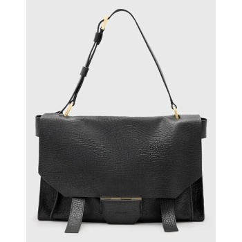 δερμάτινη τσάντα allsaints ursa χρώμα μαύρο, w115xc κύριο