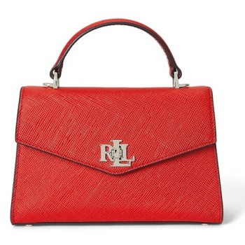 δερμάτινη τσάντα lauren ralph lauren χρώμα πορτοκαλί