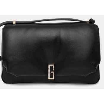 δερμάτινη τσάντα guess alizee χρώμα μαύρο, hwazaa l5215