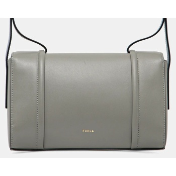δερμάτινη τσάντα furla χρώμα γκρι