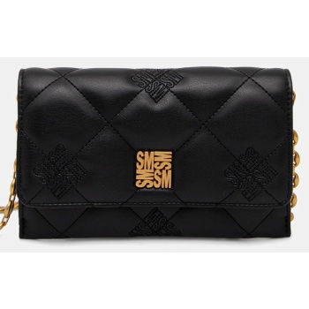 πορτοφόλι steve madden benico χρώμα μαύρο, sm13001721