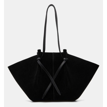 τσάντα σουέτ yuzefi large mochi χρώμα μαύρο