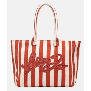 βαμβακερή τσάντα liu jo χρώμα μπεζ, va5208.t6948 κύριο