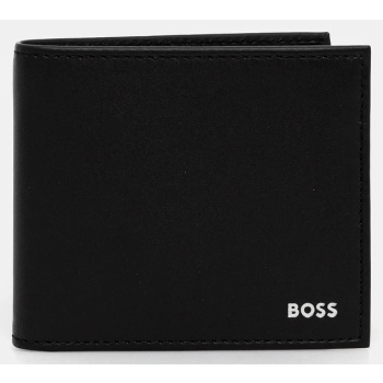 δερμάτινο πορτοφόλι boss ανδρικό, χρώμα μαύρο, 50546152