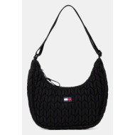 τσάντα tommy jeans χρώμα: μαύρο, aw0aw17546 κύριο υλικό: 100% ανακυκλωμένος πολυεστέρας